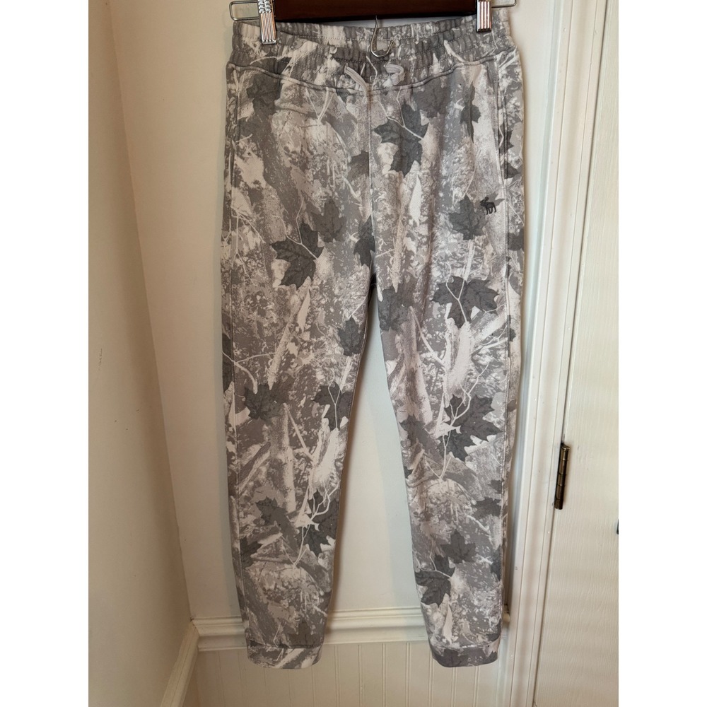 Abercrombie Kids A&F Essentials Grey Leaf Camo Joggers Size 11/12